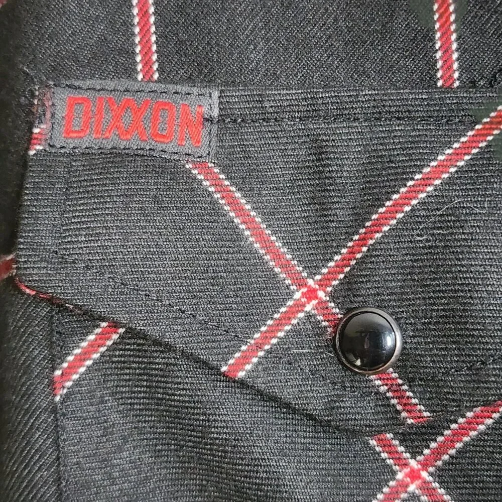 Dixxon Flannel Shirt Mens Extra Large Black Red The Gridlock Snap Front Plaid
